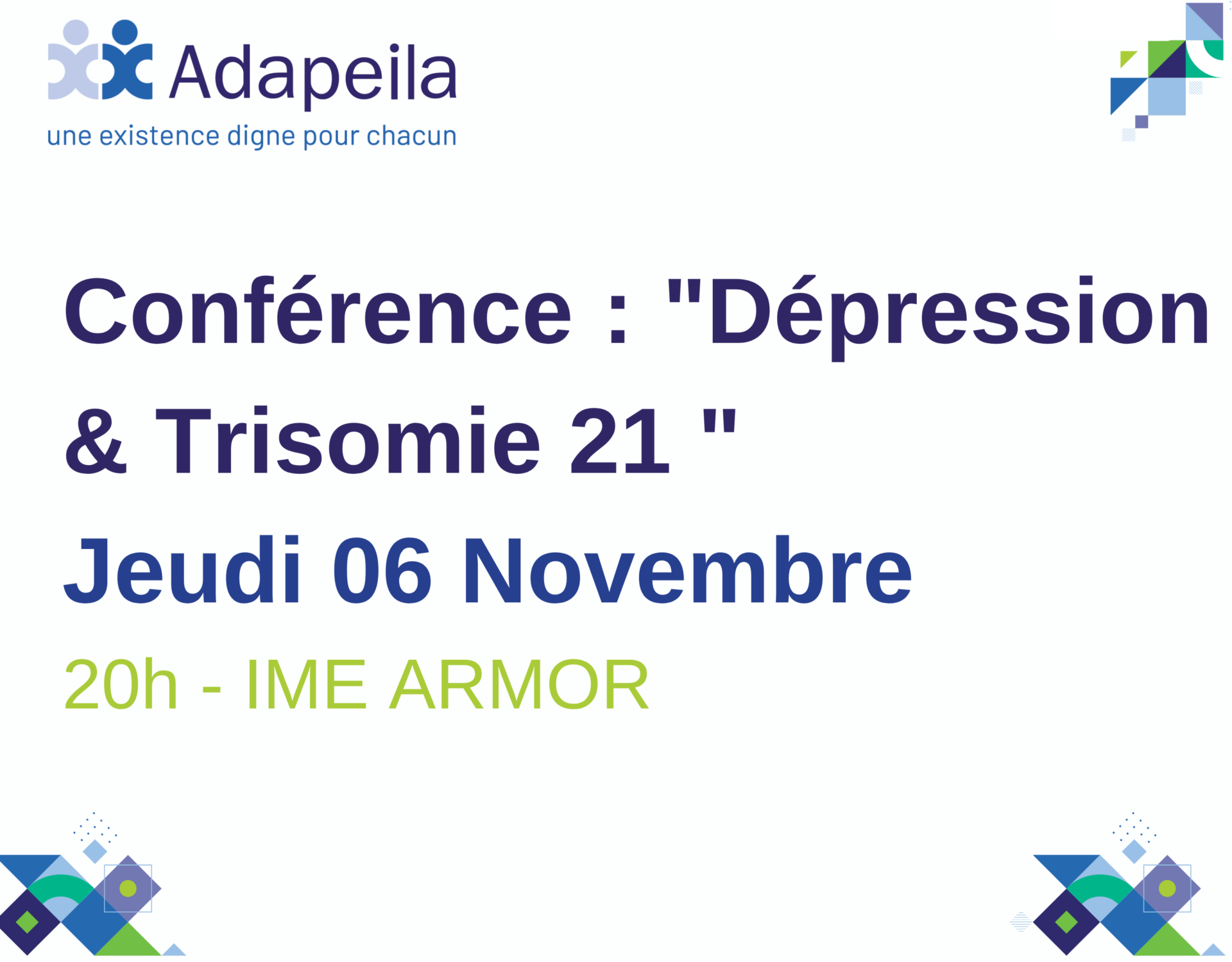 Conférence « Dépression & Trisomie 21 » : un temps fort à destination des familles